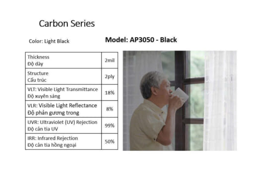 phim cach nhiet Carbon series - AP3050-Black